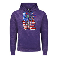 Cloud Purple Love 4th of July with gnomes 4th of july Vintage Hoodie - CowGirlArtShop