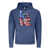 Vintage Denim Love 4th of July with gnomes 4th of july Vintage Hoodie - CowGirlArtShop