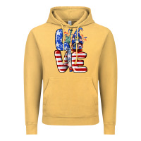 Vintage Mustard Love 4th of July with gnomes 4th of july Vintage Hoodie - CowGirlArtShop