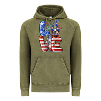 Vintage Olive Love 4th of July with gnomes 4th of july Vintage Hoodie - CowGirlArtShop