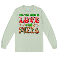 Matcha all you need is love and pizza Long Sleeve Tee - AdoDesignShop