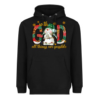 Black With God all things are possible with snowman Heavyweight Hoodie - NancyCooperArtShop