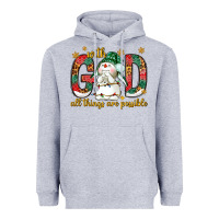 Heather Grey With God all things are possible with snowman Heavyweight Hoodie - NancyCooperArtShop