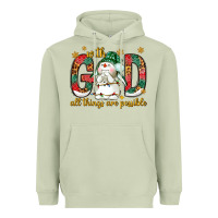 Matcha With God all things are possible with snowman Heavyweight Hoodie - NancyCooperArtShop