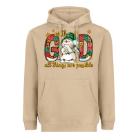 Mushroom With God all things are possible with snowman Heavyweight Hoodie - NancyCooperArtShop