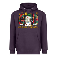 Plum With God all things are possible with snowman Heavyweight Hoodie - NancyCooperArtShop