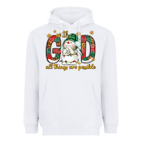 White With God all things are possible with snowman Heavyweight Hoodie - NancyCooperArtShop