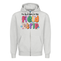 Dove Grey i'm just here for the field trip Zipper Hoodie - MaliasSmallBusiness