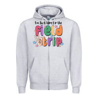 Heather Grey i'm just here for the field trip Zipper Hoodie - MaliasSmallBusiness