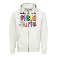 Oatmeal Heather i'm just here for the field trip Zipper Hoodie - MaliasSmallBusiness