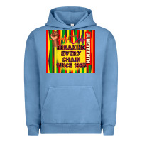 Pigment Pebble Blue juneteenth breaking every chain since 1865 Urban Hoodie - TumblerDesignByShophia