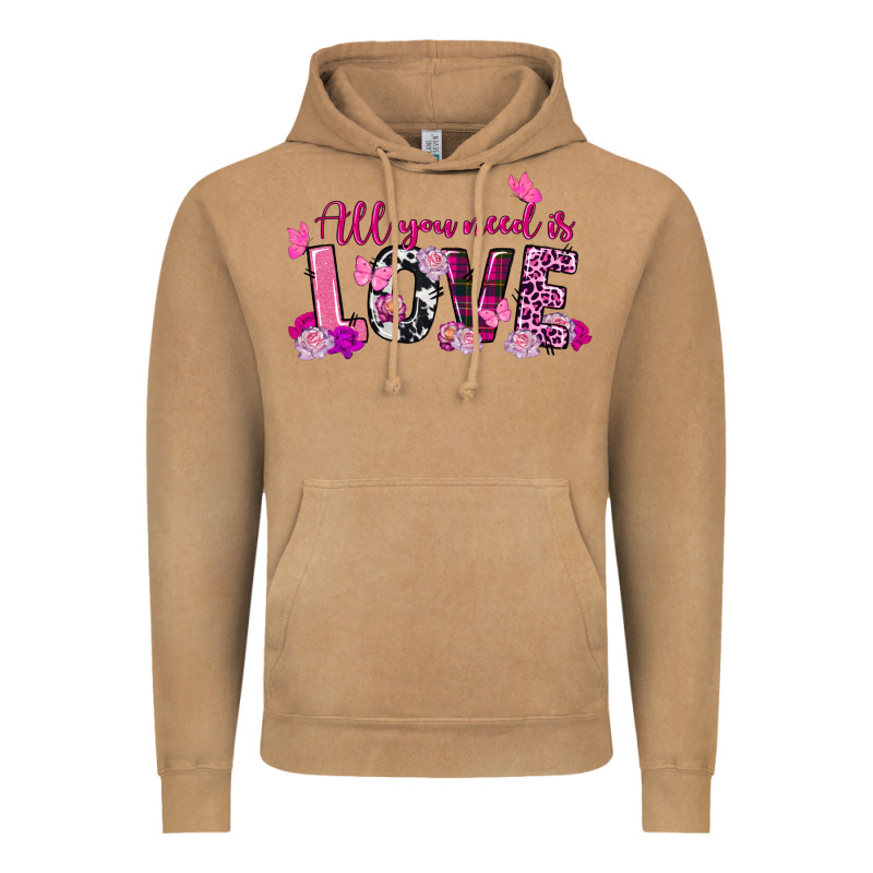 All You Need Is Love Valentine's Day Vintage Hoodie by FaDigitalArtStudio | Teevron