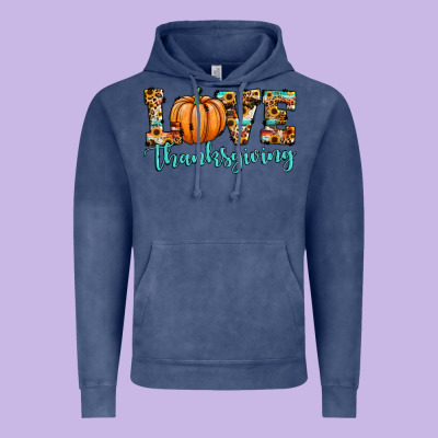 Love Thanksgiving Pumpkin Vintage Hoodie Designed By Jahusdesignshop