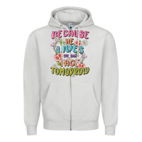 Dove Grey because he lives face tomorrow Zipper Hoodie - MaliasSmallBusiness