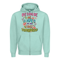 Seafoam because he lives face tomorrow Zipper Hoodie - MaliasSmallBusiness