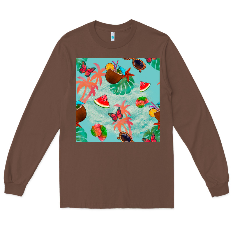 Summer Vibes Seamless Pattern Long Sleeve Tee by BundleAndBundleShop | Teevron