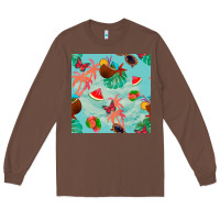 Chestnut summer vibes seamless pattern Long Sleeve Tee - BundleAndBundleShop