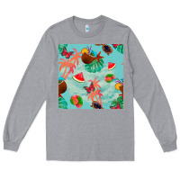 Heather Grey summer vibes seamless pattern Long Sleeve Tee - BundleAndBundleShop
