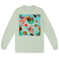 Matcha summer vibes seamless pattern Long Sleeve Tee - BundleAndBundleShop