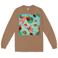 Toasted Coconut summer vibes seamless pattern Long Sleeve Tee - BundleAndBundleShop
