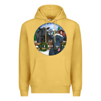 Antique Gold Black Angus Cattle and Calf Christmas Premium Hoodie - RanaPortraitStore
