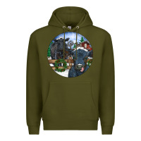 Army Green Black Angus Cattle and Calf Christmas Premium Hoodie - RanaPortraitStore