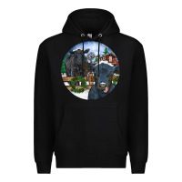 Black Black Angus Cattle and Calf Christmas Premium Hoodie - RanaPortraitStore