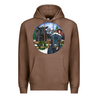 Chestnut Black Angus Cattle and Calf Christmas Premium Hoodie - RanaPortraitStore