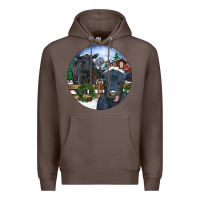 Coffee Black Angus Cattle and Calf Christmas Premium Hoodie - RanaPortraitStore