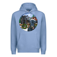 Colony Blue Black Angus Cattle and Calf Christmas Premium Hoodie - RanaPortraitStore
