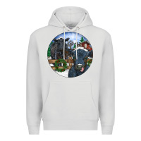 Dove Grey Black Angus Cattle and Calf Christmas Premium Hoodie - RanaPortraitStore