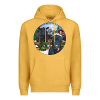 Mustard Black Angus Cattle and Calf Christmas Premium Hoodie - RanaPortraitStore