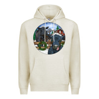 Oatmeal Heather Black Angus Cattle and Calf Christmas Premium Hoodie - RanaPortraitStore