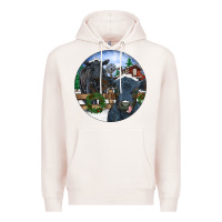 Pale Pink Black Angus Cattle and Calf Christmas Premium Hoodie - RanaPortraitStore