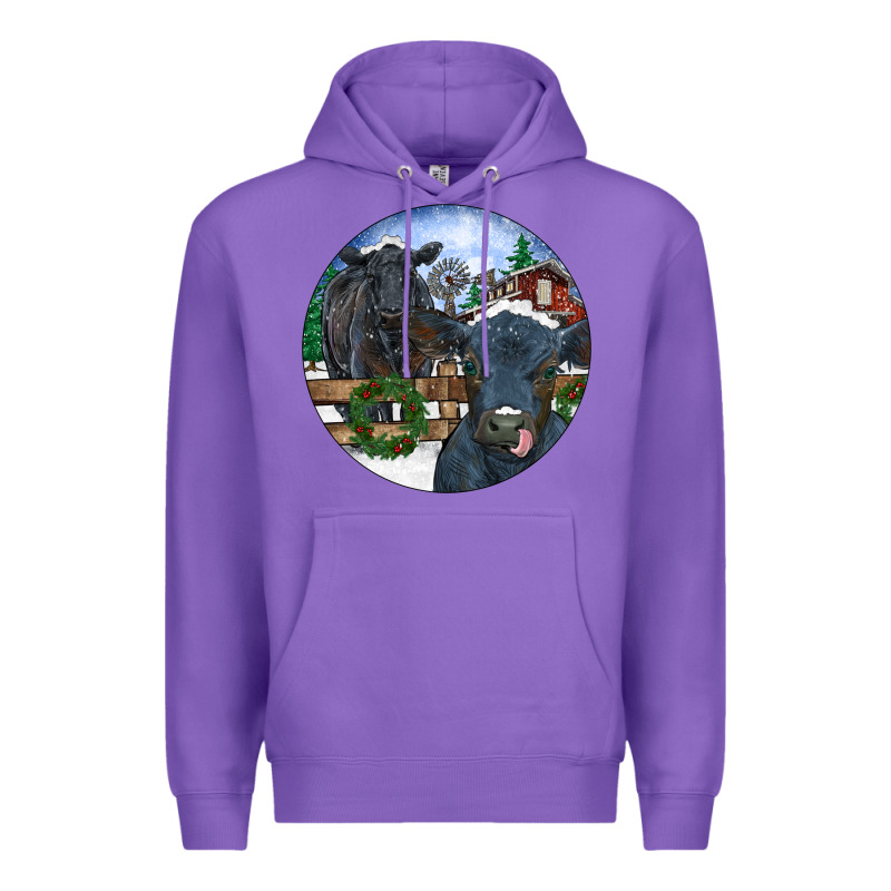 Black Angus Cattle And Calf Christmas Premium Hoodie by RanaPortraitStore | Teevron