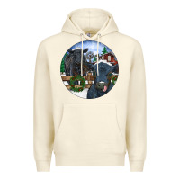 Sandshell Black Angus Cattle and Calf Christmas Premium Hoodie - RanaPortraitStore