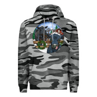 Slate Camo Black Angus Cattle and Calf Christmas Premium Hoodie - RanaPortraitStore