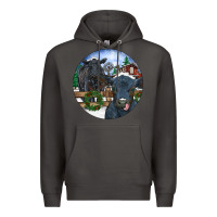 Smoke Black Angus Cattle and Calf Christmas Premium Hoodie - RanaPortraitStore