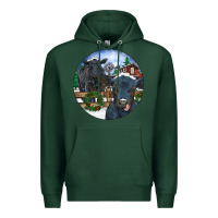 Sports Green Black Angus Cattle and Calf Christmas Premium Hoodie - RanaPortraitStore
