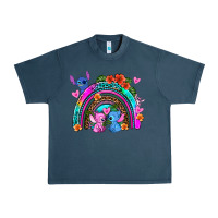 Midnight Navy stitch and lilo rainbow Urban Heavy Tee - AdoDesignShop