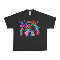Pigment Black stitch and lilo rainbow Urban Heavy Tee - AdoDesignShop