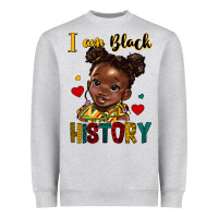 Heather Grey i am black history Heavyweight Sweatshirt - HRA Design Shop