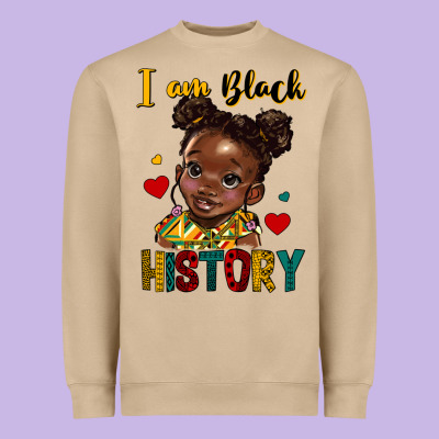 I Am Black History Heavyweight Sweatshirt Designed By Hra Design Shop