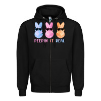 Black peepin it real easter glitter Zipper Hoodie - MaliasSmallBusiness
