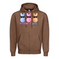 Chestnut peepin it real easter glitter Zipper Hoodie - MaliasSmallBusiness