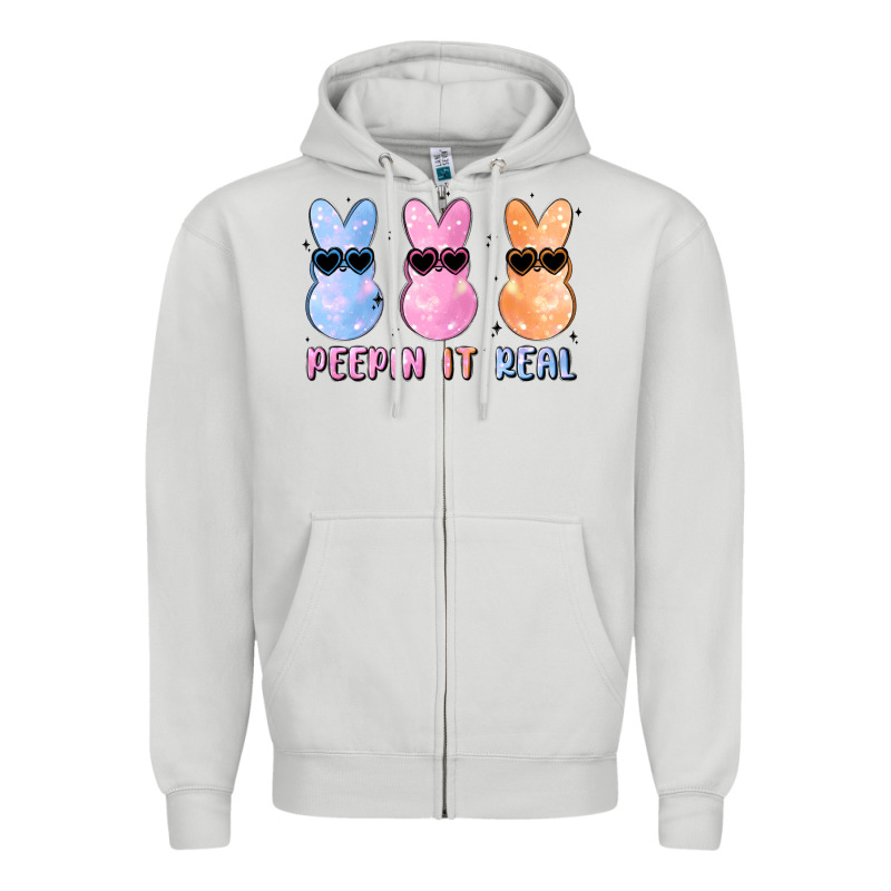 Peepin It Real Easter Glitter Zipper Hoodie by MaliasSmallBusiness | Teevron