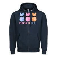 Navy peepin it real easter glitter Zipper Hoodie - MaliasSmallBusiness
