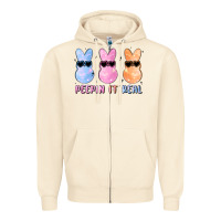 Sandshell peepin it real easter glitter Zipper Hoodie - MaliasSmallBusiness