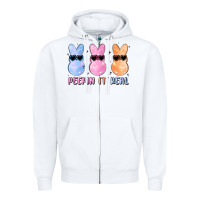 White peepin it real easter glitter Zipper Hoodie - MaliasSmallBusiness