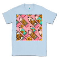 Dusty Blue western pencil seamless pattern Classic Tee - BundleAndBundleShop